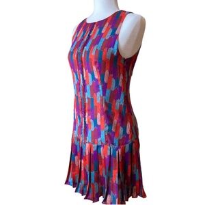 Fossil Brand Colorful Sleeveless Dress with High Neck, size Medium